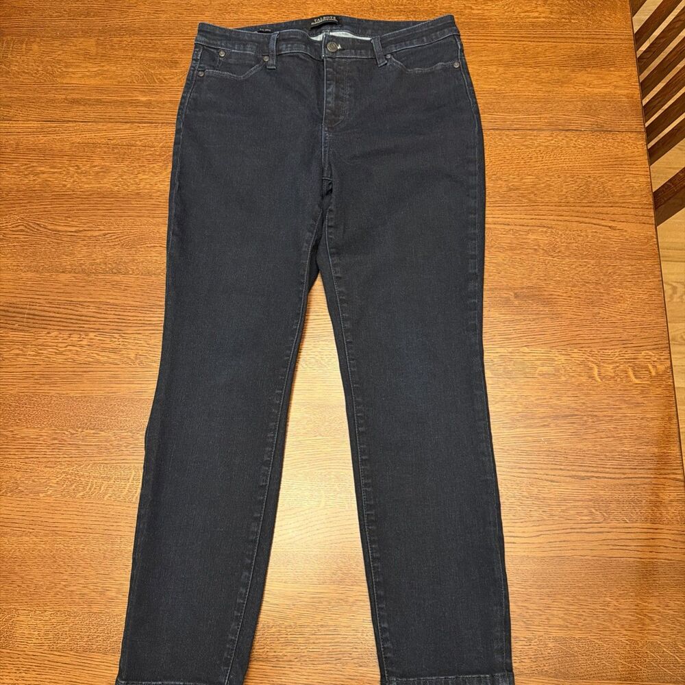 Talbots Size 10 Flawless Five Pocket Jeans Slim Ankle Dark Blue Denim